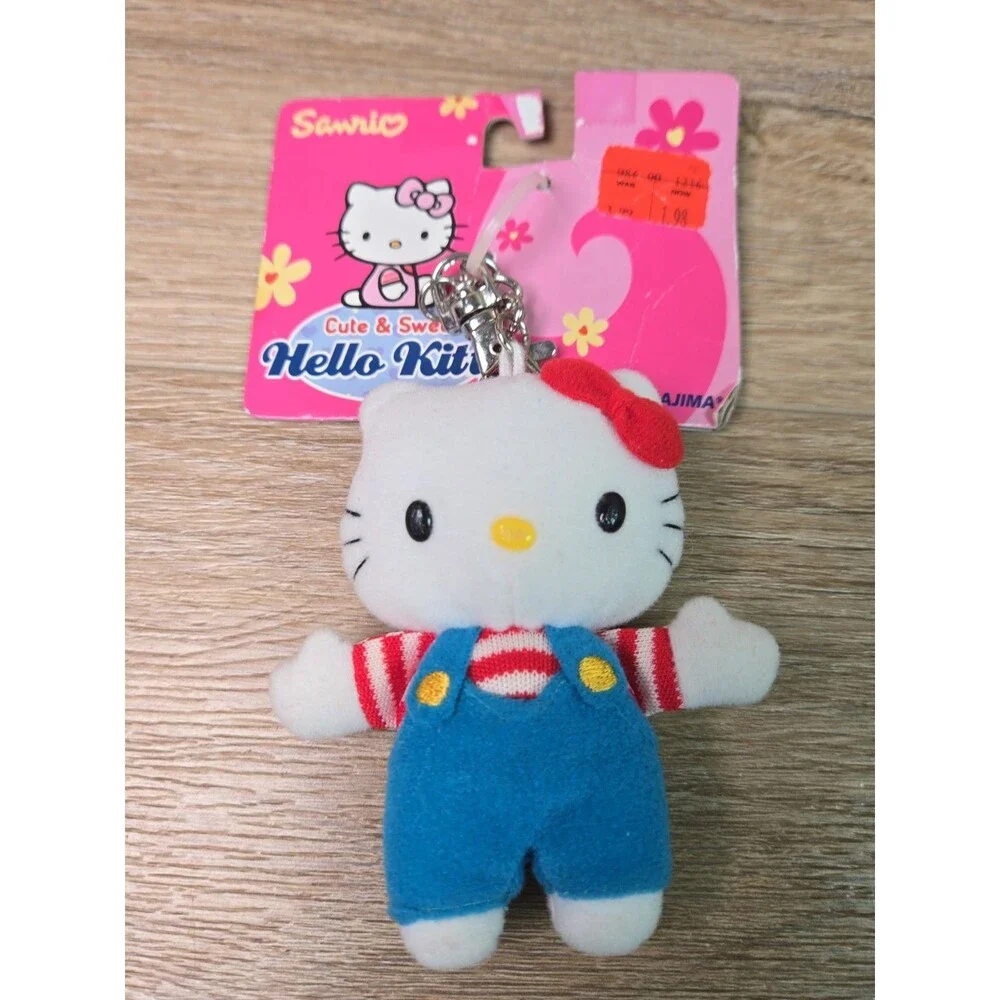 NOS Sanrio Hello Kitty Original in Overalls Nakajima 2002 Cute & Sweet Keychain