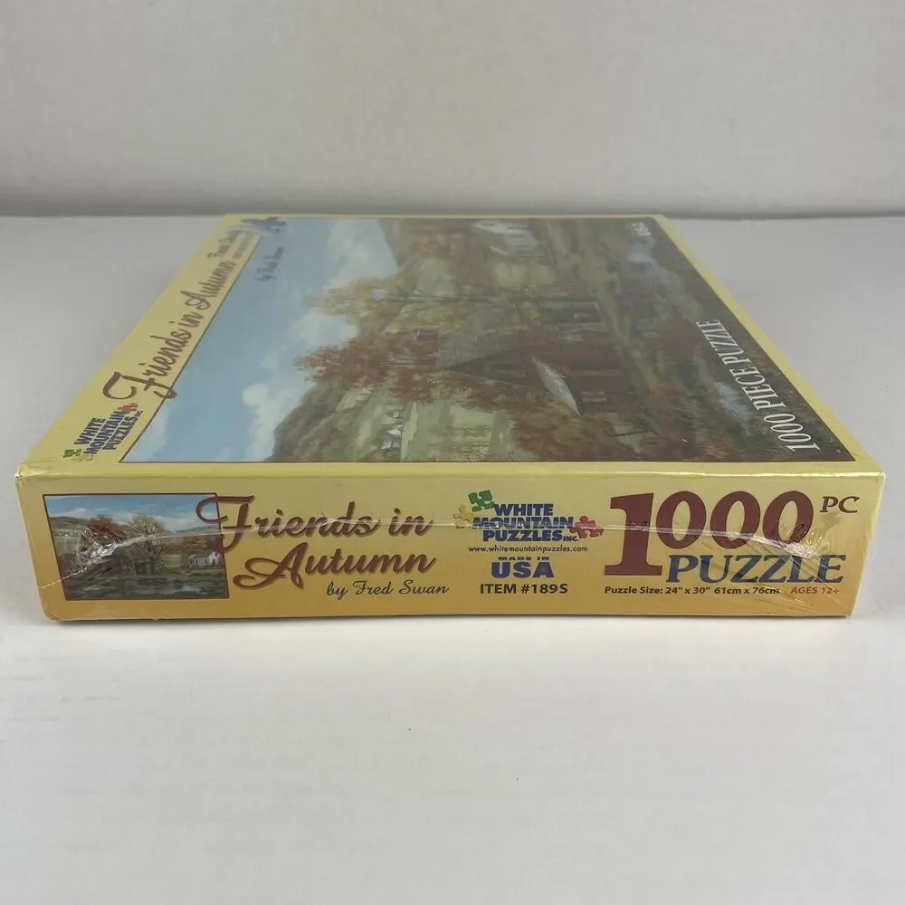 Friends In Autumn Puzzle 1000 Pieces Fred Swan White Mountain USA Made New