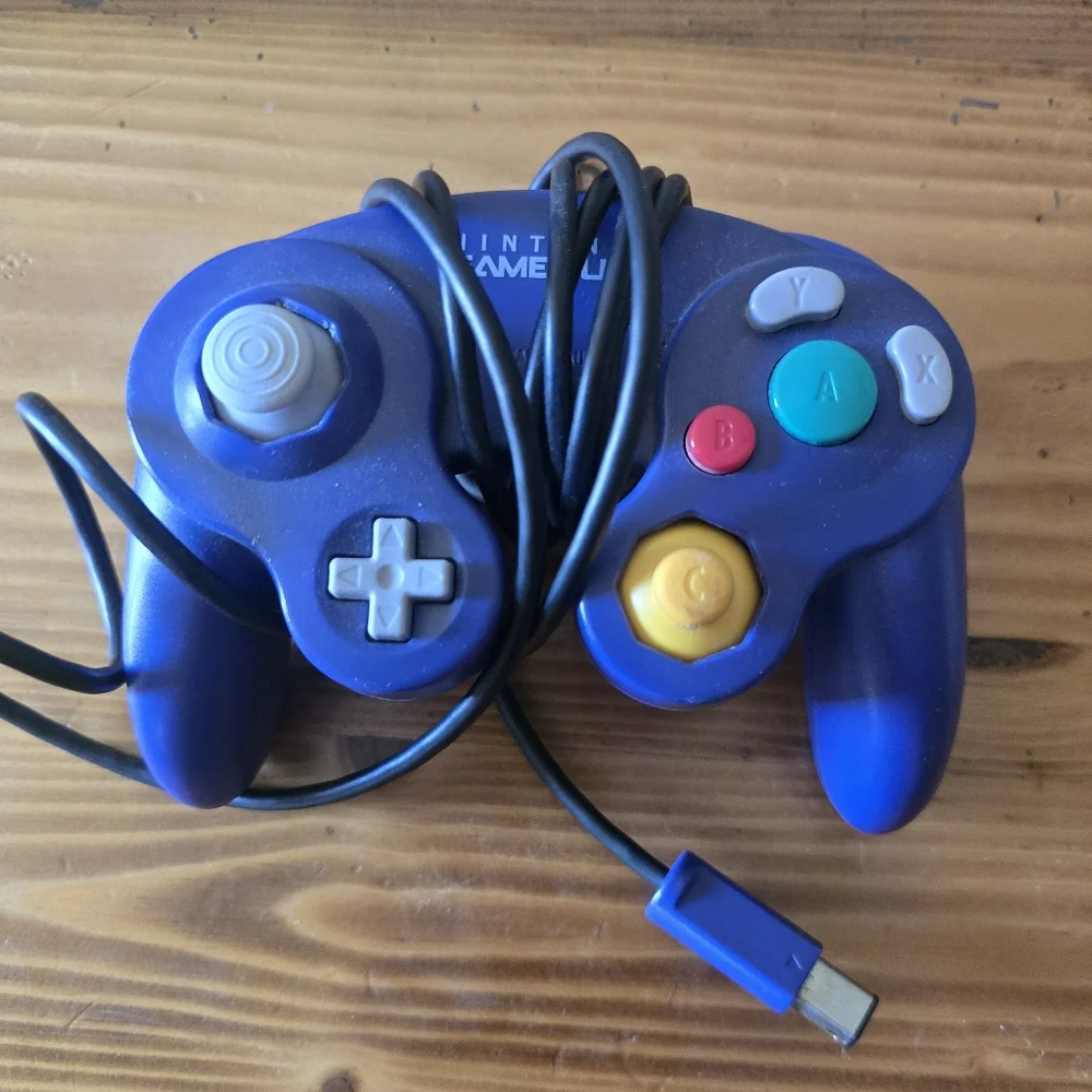 Official Nintendo GameCube Controller BLUE TESTED DOL-003