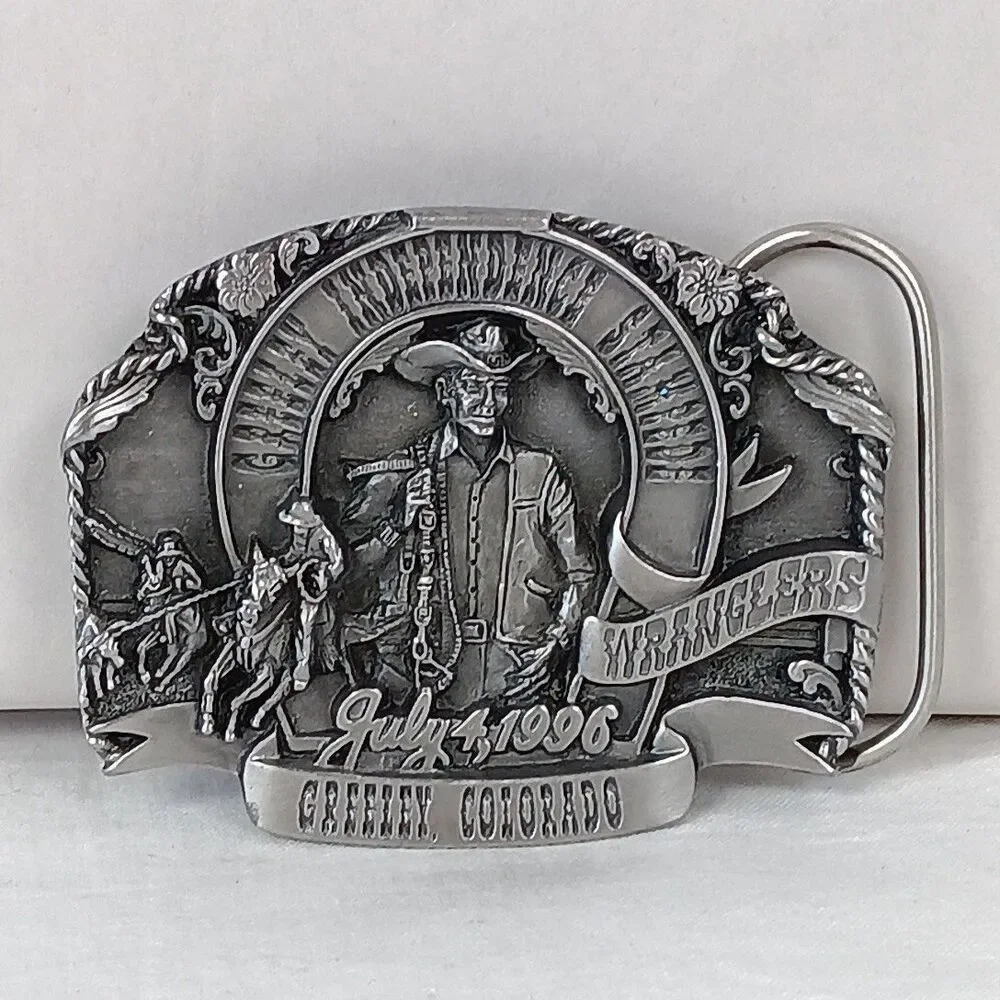 Vintage 1996 Metal Belt Buckle Greeley Independence Stampede Colorado 98/250