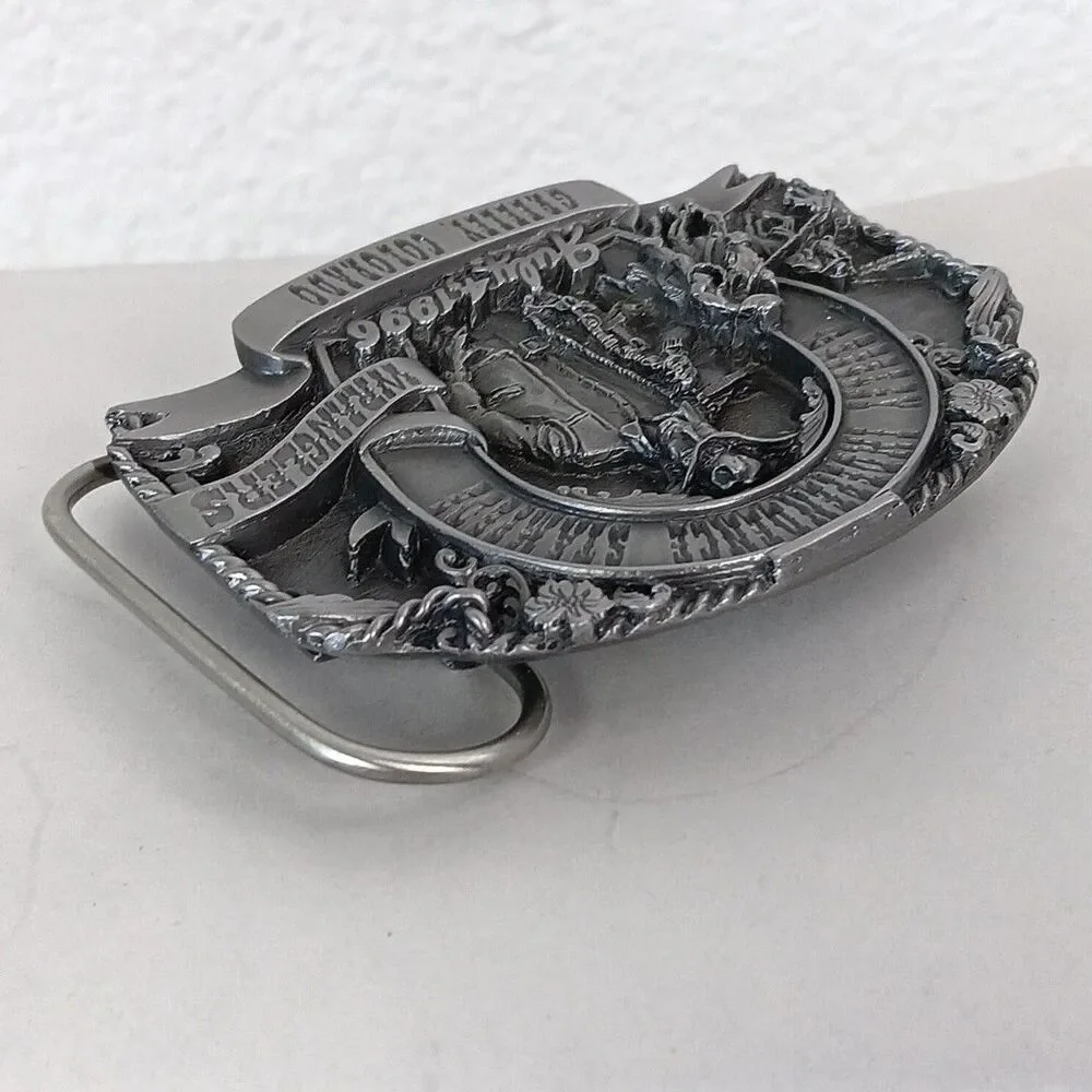 Vintage 1996 Metal Belt Buckle Greeley Independence Stampede Colorado 98/250