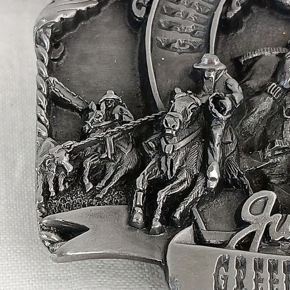 Vintage 1996 Metal Belt Buckle Greeley Independence Stampede Colorado 98/250