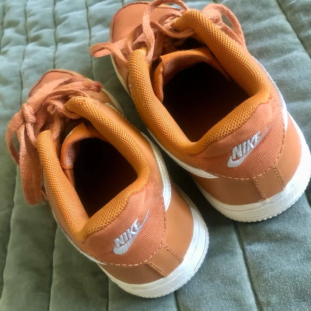 Nike Kids Orange Sneakers with White Swoosh