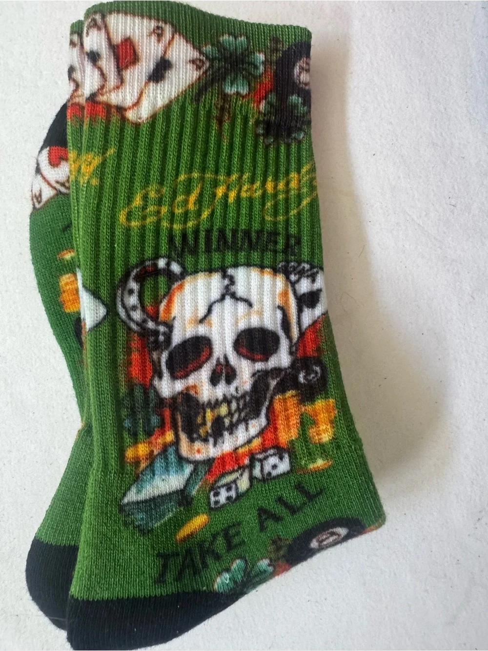 Ex Hardy WINNER TAKE ALL poker socks NEW
