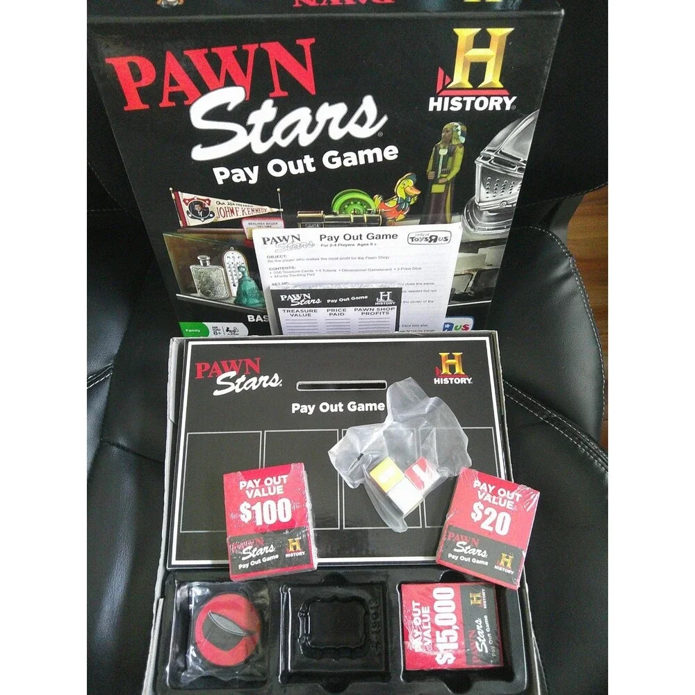 NIB  PAWN STARS PAY OUT BOARD GAME j2012 CARDINAL  19013 Toys-R-Us 100 COMPLETE