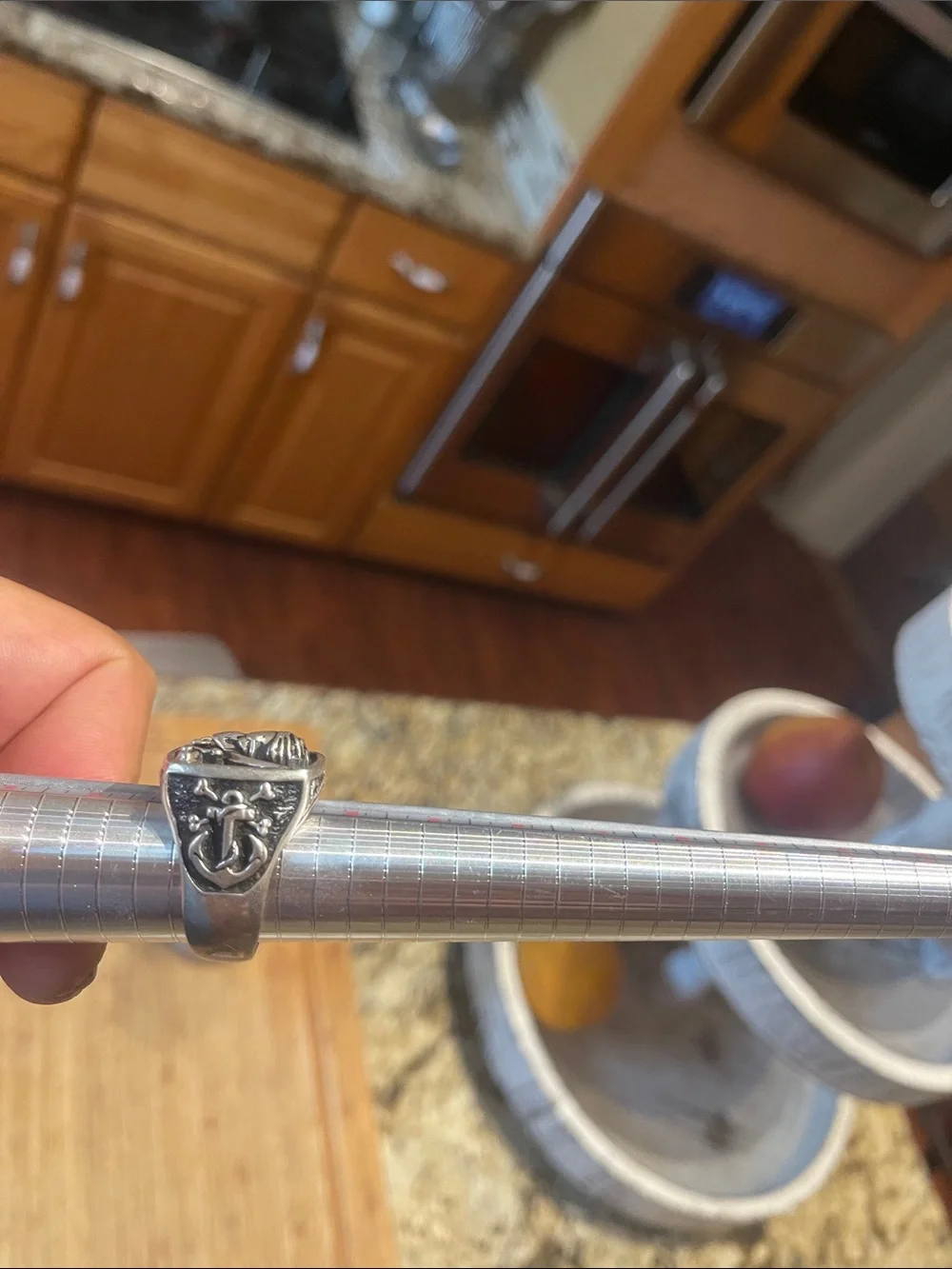 Sterling Silver Pirate Skull Signet Ring - Black Finish