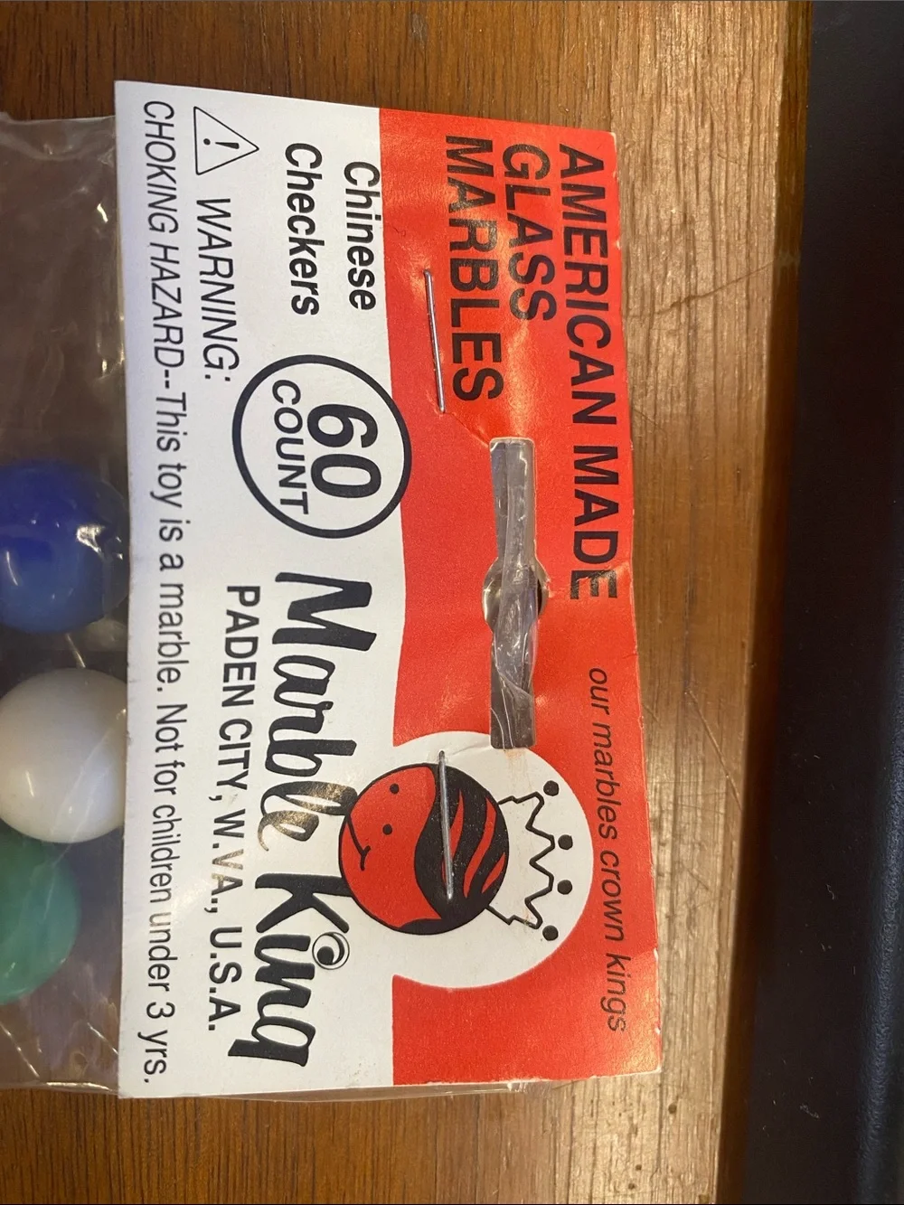 Marble King 60-Count American Made Glass Marbles - Multi Color