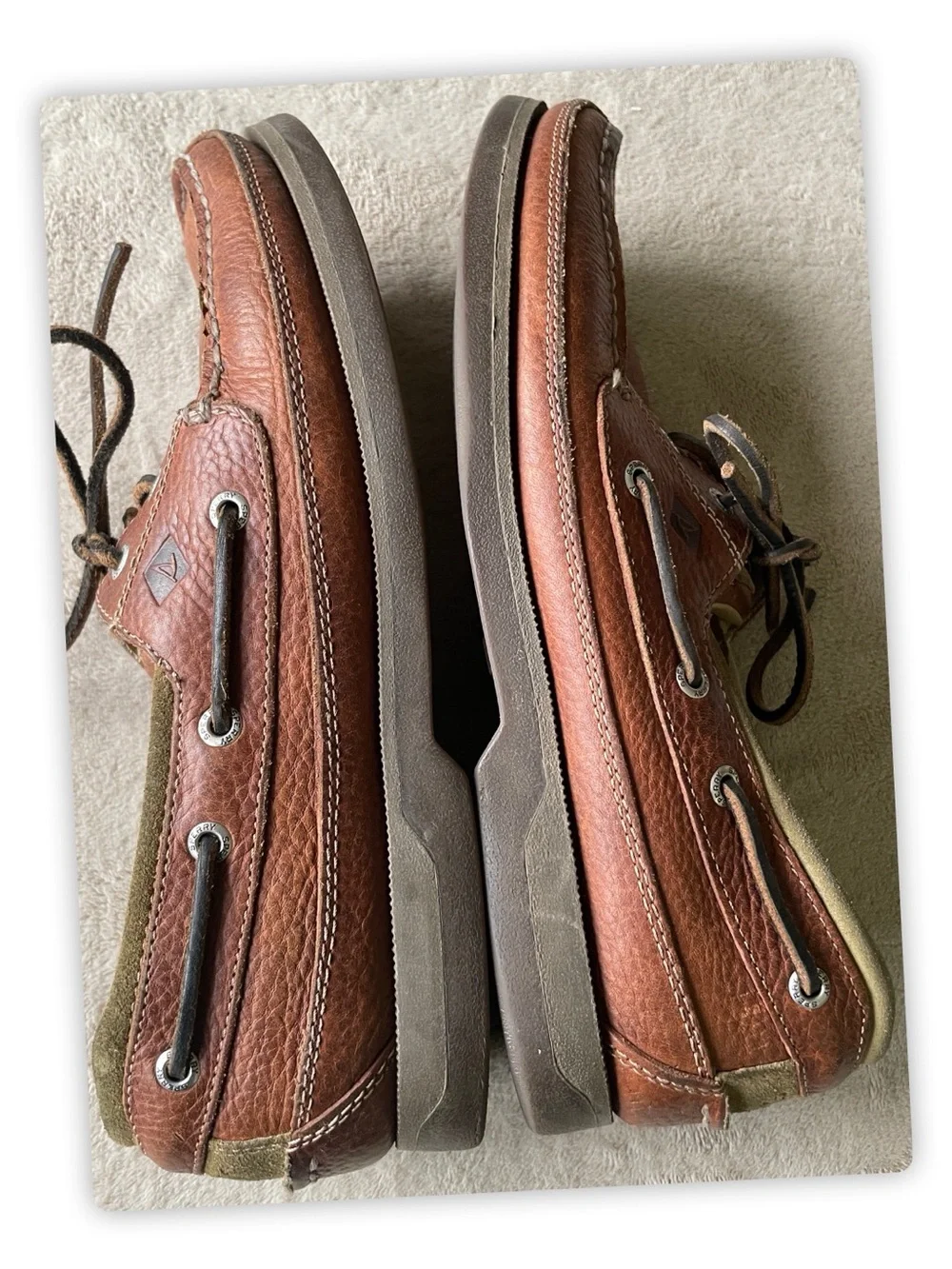 Sperry Top-Sider Leather Boat Shoes Brown Men’s Size 11 Moc Toe Lace Up