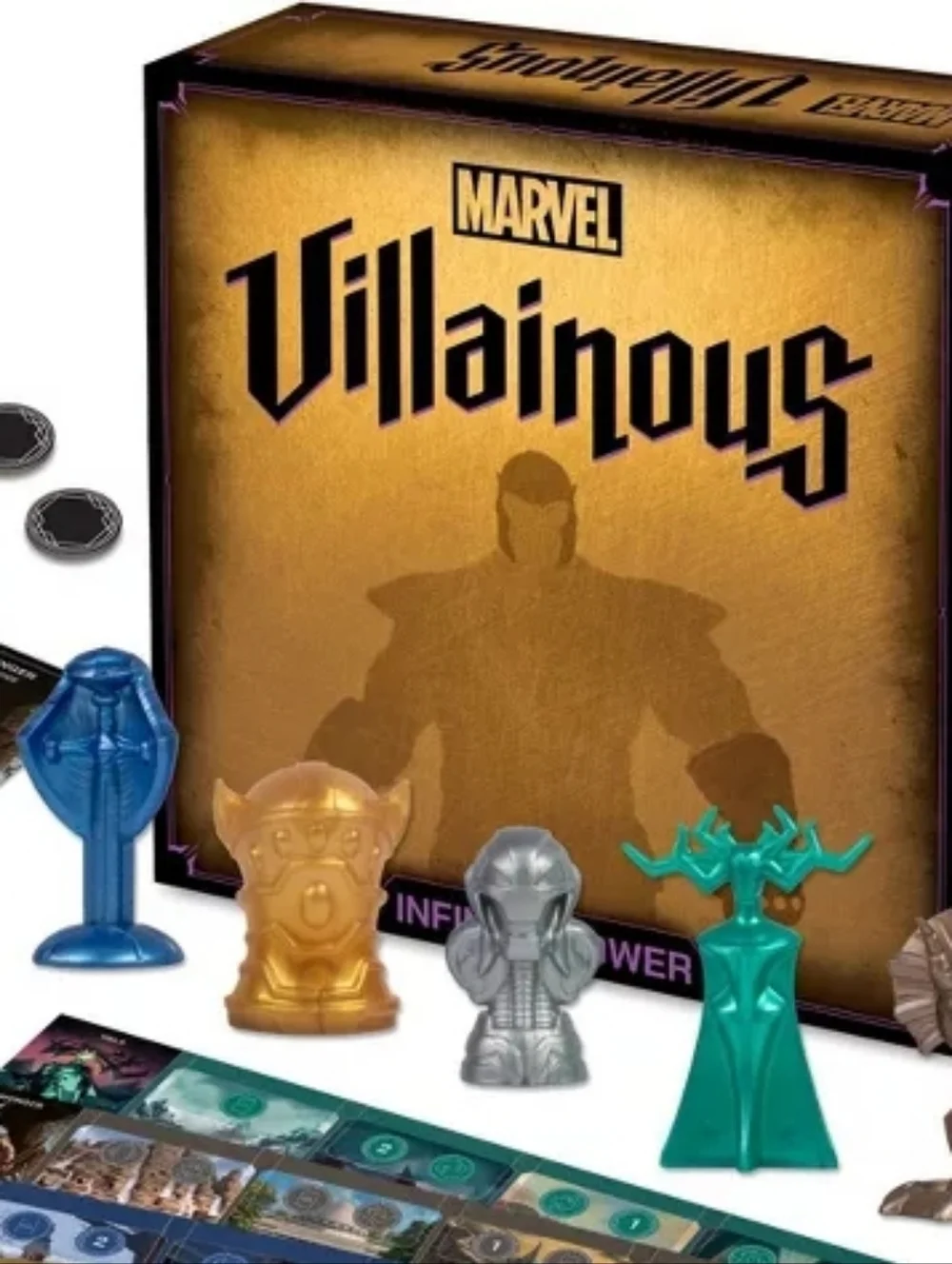 NOB MARVEL VILLAINOUS INFINITE POWER BOARD GAME GOLD BOX ARTWORK COMPLETE GAME