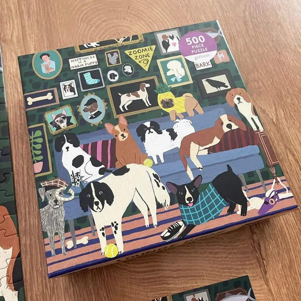 Galison Lounge Dogs 500 Piece Jigsaw Puzzle Complete Pre-Owned Dog Lovers