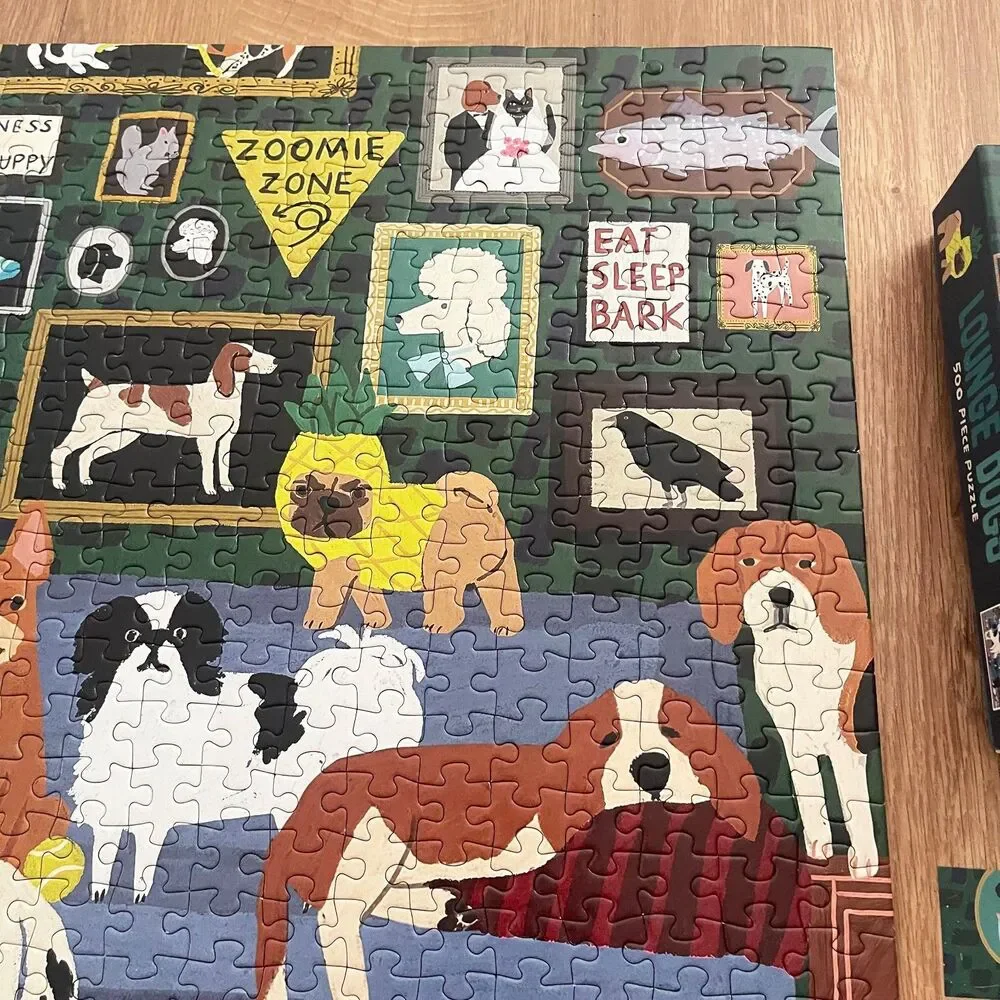Galison Lounge Dogs 500 Piece Jigsaw Puzzle Complete Pre-Owned Dog Lovers