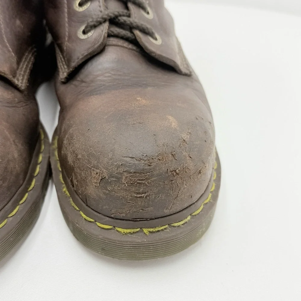 Dr Martens AirWair Steel Toe Work Boots Mens 11 Brown Leather Slip Resistant EH