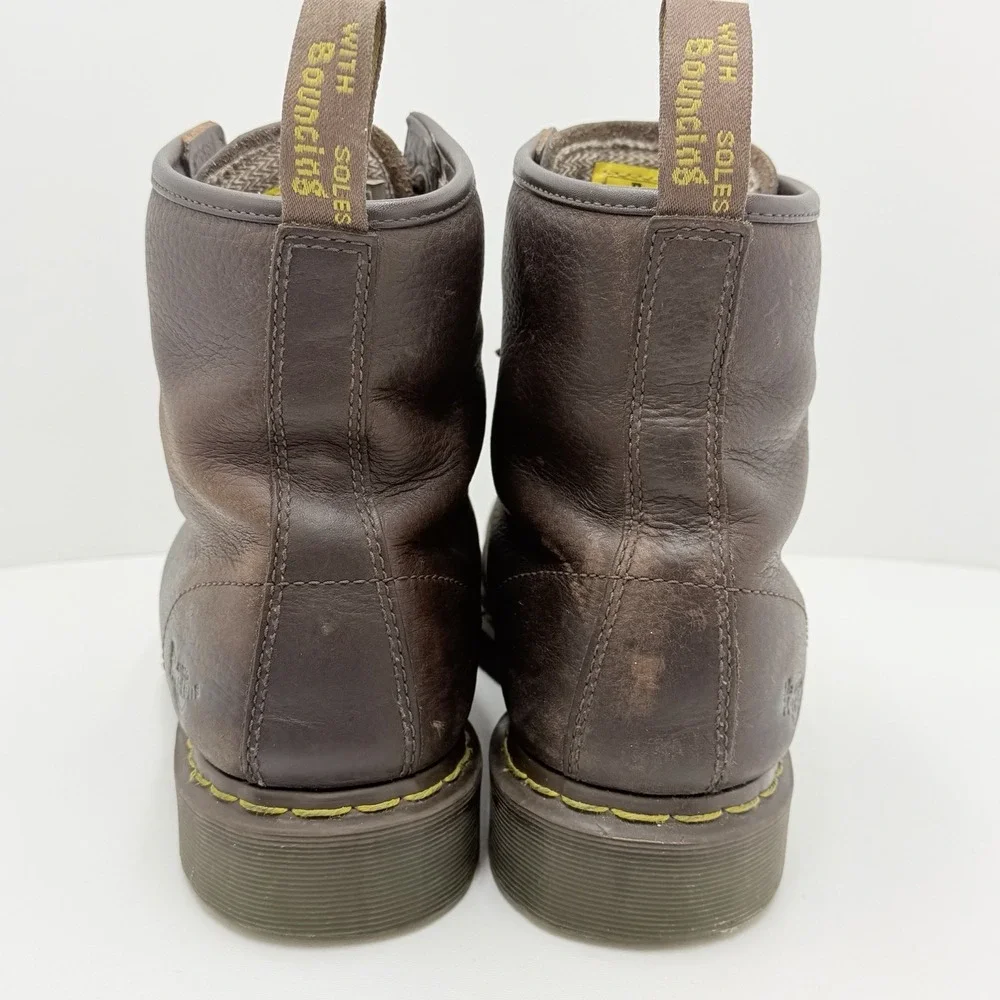 Dr Martens AirWair Steel Toe Work Boots Mens 11 Brown Leather Slip Resistant EH