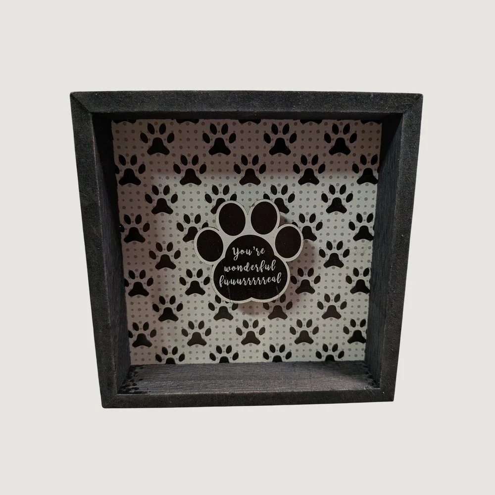 Paw Print Shadow Box Wall Decor Youre Wonderful Furreal