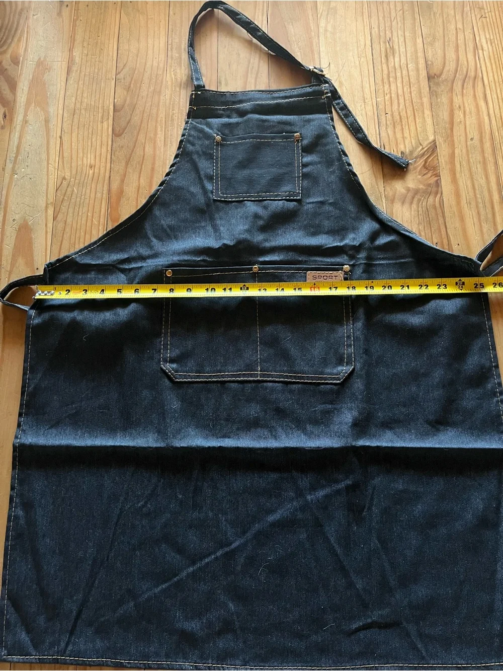Black Stretch Denim Kitchen/Work Apron