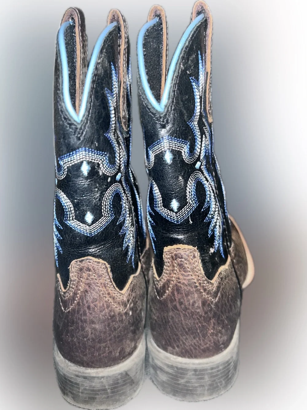 Ariat Tombstone Brown Leather Cowboy Boots Square Toe Boys Youth 11