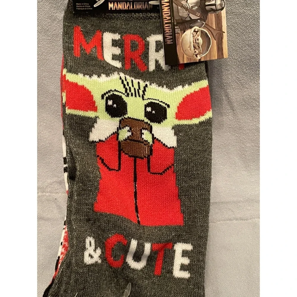 NEW‎ Star Wars Mandalorian The Child Grogu Trooper Christmas 2 Pair Long Socks