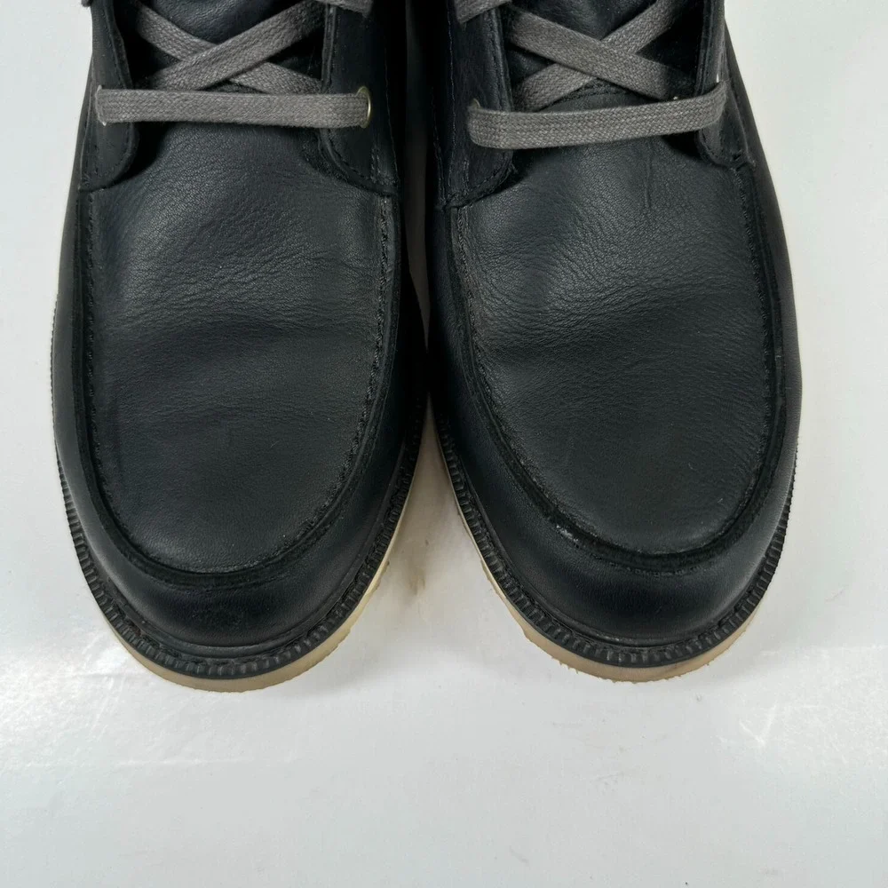 Sorel Madson II Moc Toe Men's 11 Coal Black Leather Waterproof Boots LM6057-010