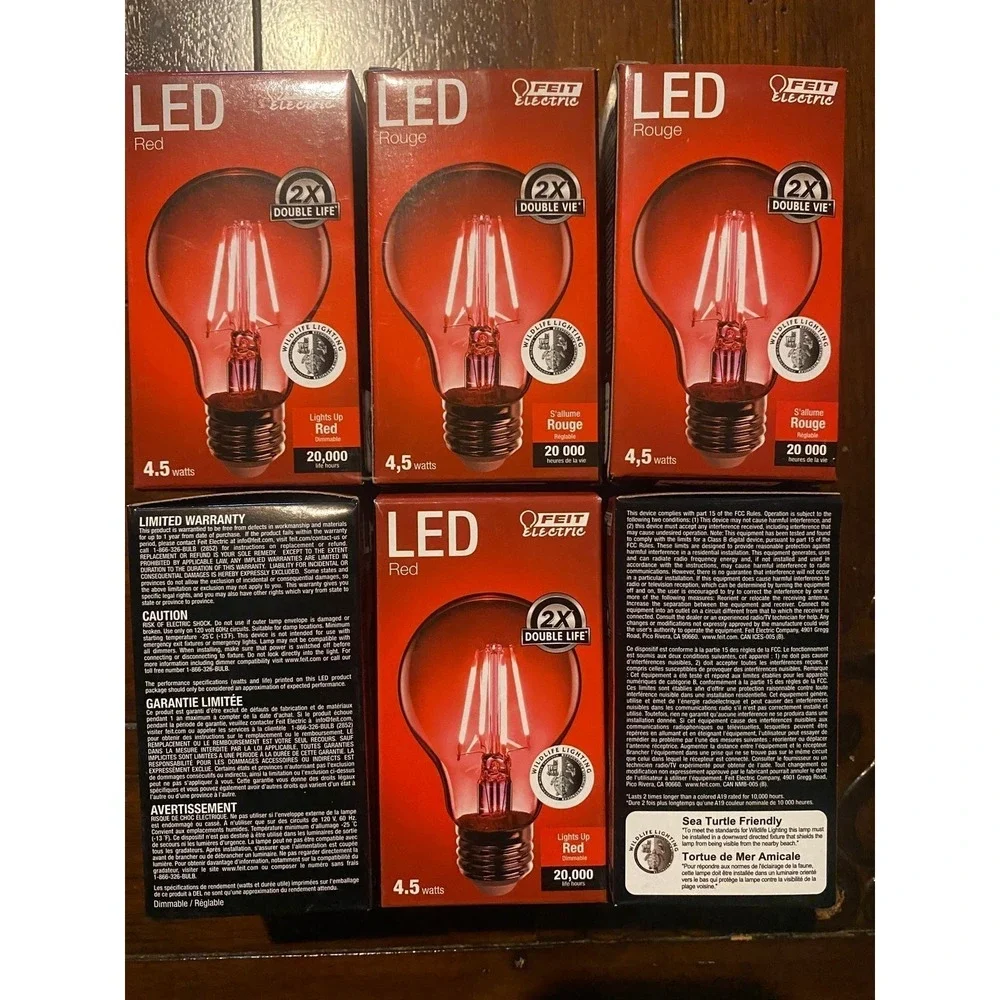 Dimmable Clear Red LED Bulbs‎