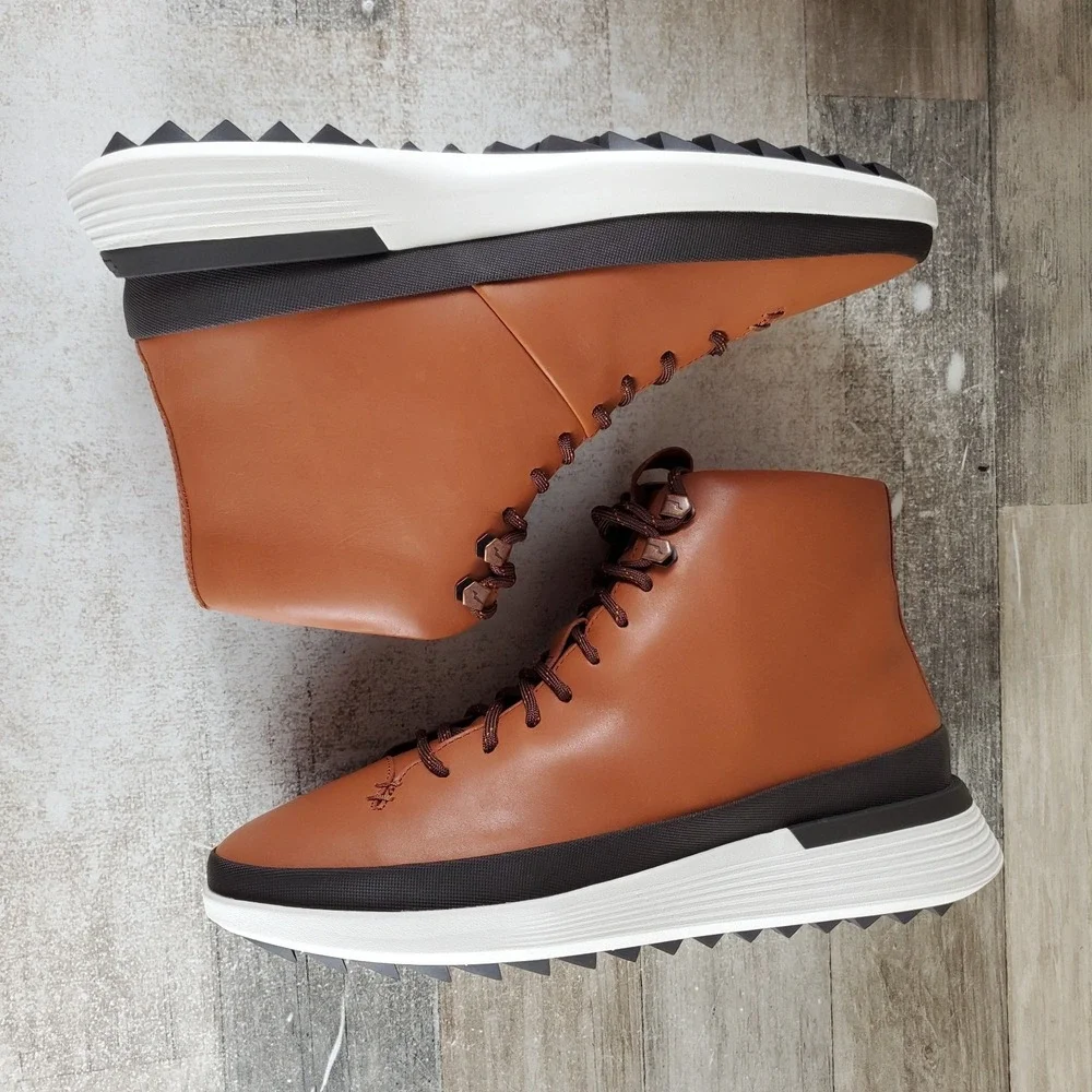 Wolf & Shepherd Crossover Hiker Mens Boots Sz 9 M Brown Leather Lace Up