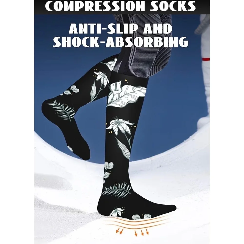 Unisex 20-30‎ mmHg Compression Socks 3XL Floral Double Gradient Medical 4 Pack