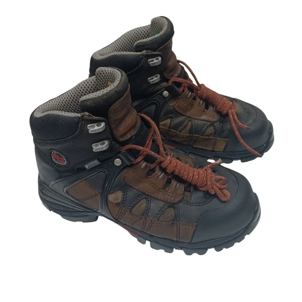 TIMBERLAND Hyperion #90646 Work‎ Boots 7W Alloy Toe Vibram Sole PRE-OWNED