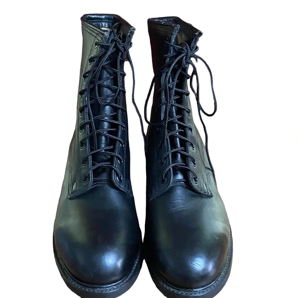 Vintage COVE Shoe Co Biltrite Combat Boots Black Leather Military