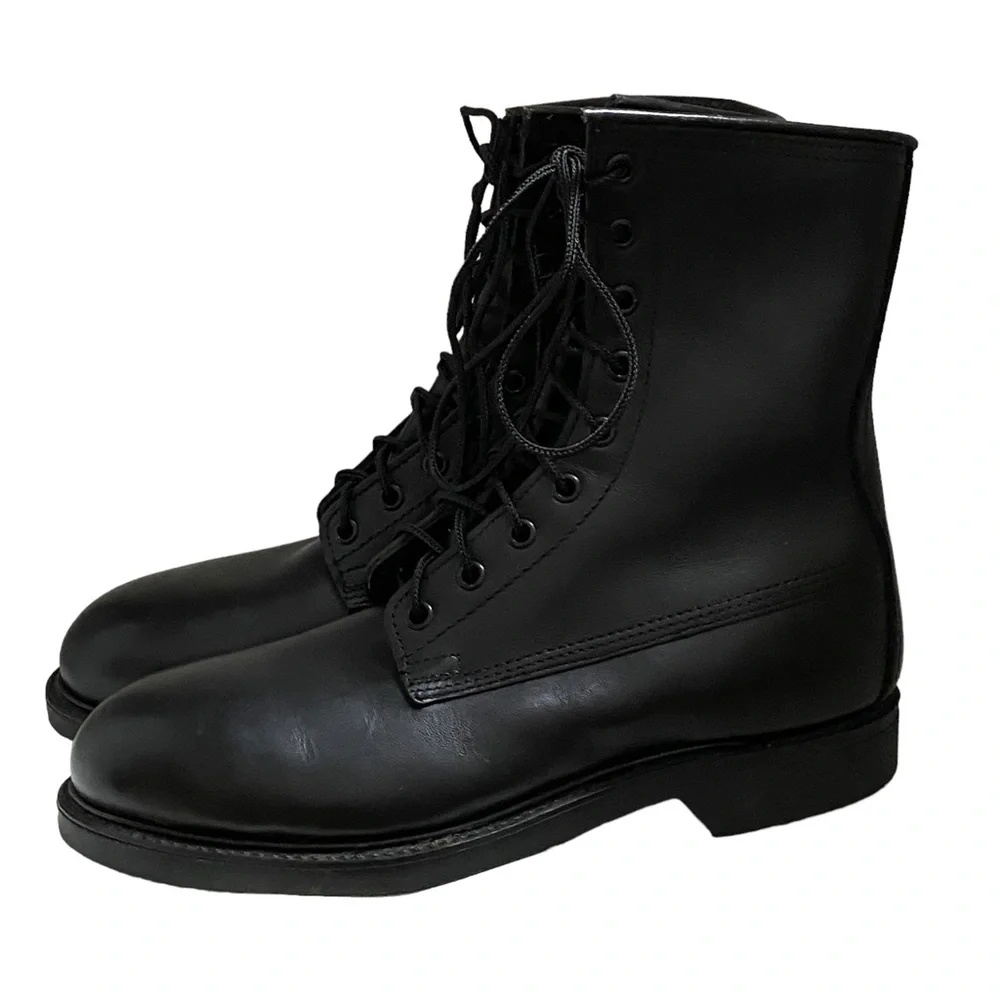 Vintage COVE Shoe Co Biltrite Combat Boots Black Leather Military