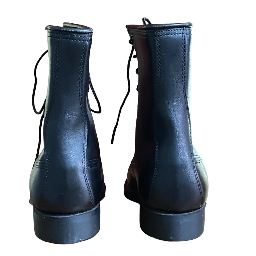 Vintage COVE Shoe Co Biltrite Combat Boots Black Leather Military
