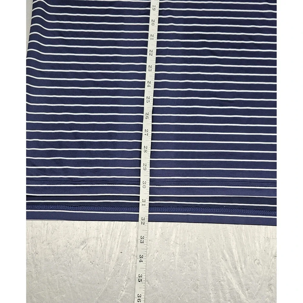 Rlx‎ Ralph Lauren Polo Golf Shirt Mens XL Blue White Striped ShortSleeve