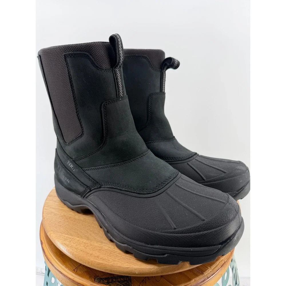 LL Bean Mens Storm Chaser Chelsea‎ Boots 5 Zip Black Waterproof 290588 10.5M