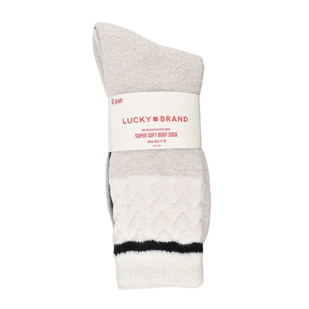 Lucky Brand Ladies'‎ Boot Sock, 6-pair
