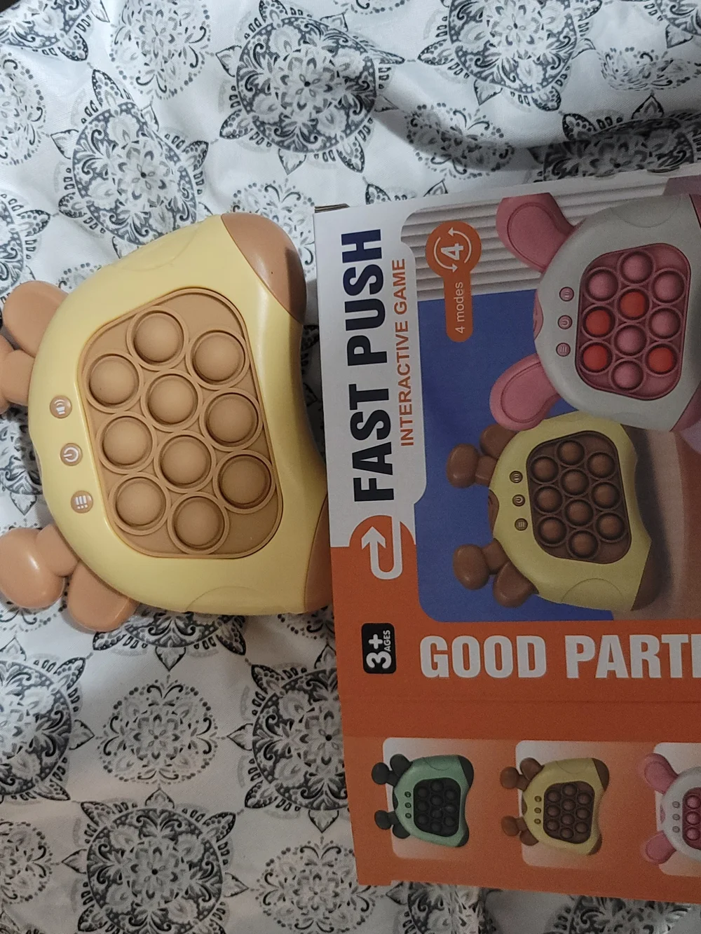 FAST PUSH Kids Interactive Push Bubble Toy - Yellow
