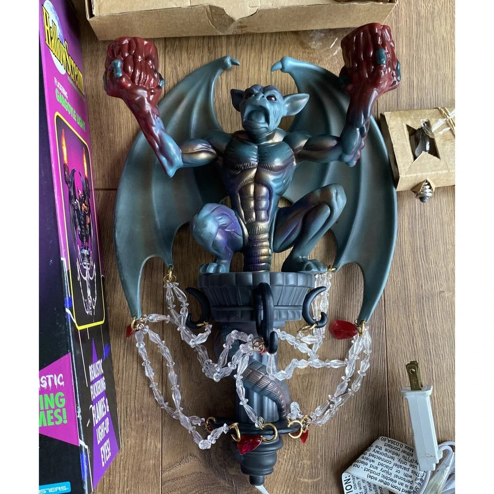 VINTAGE 1996 HallowScream Flickering Gargoyle Light w/ Bulbs WORKS‎ Halloween