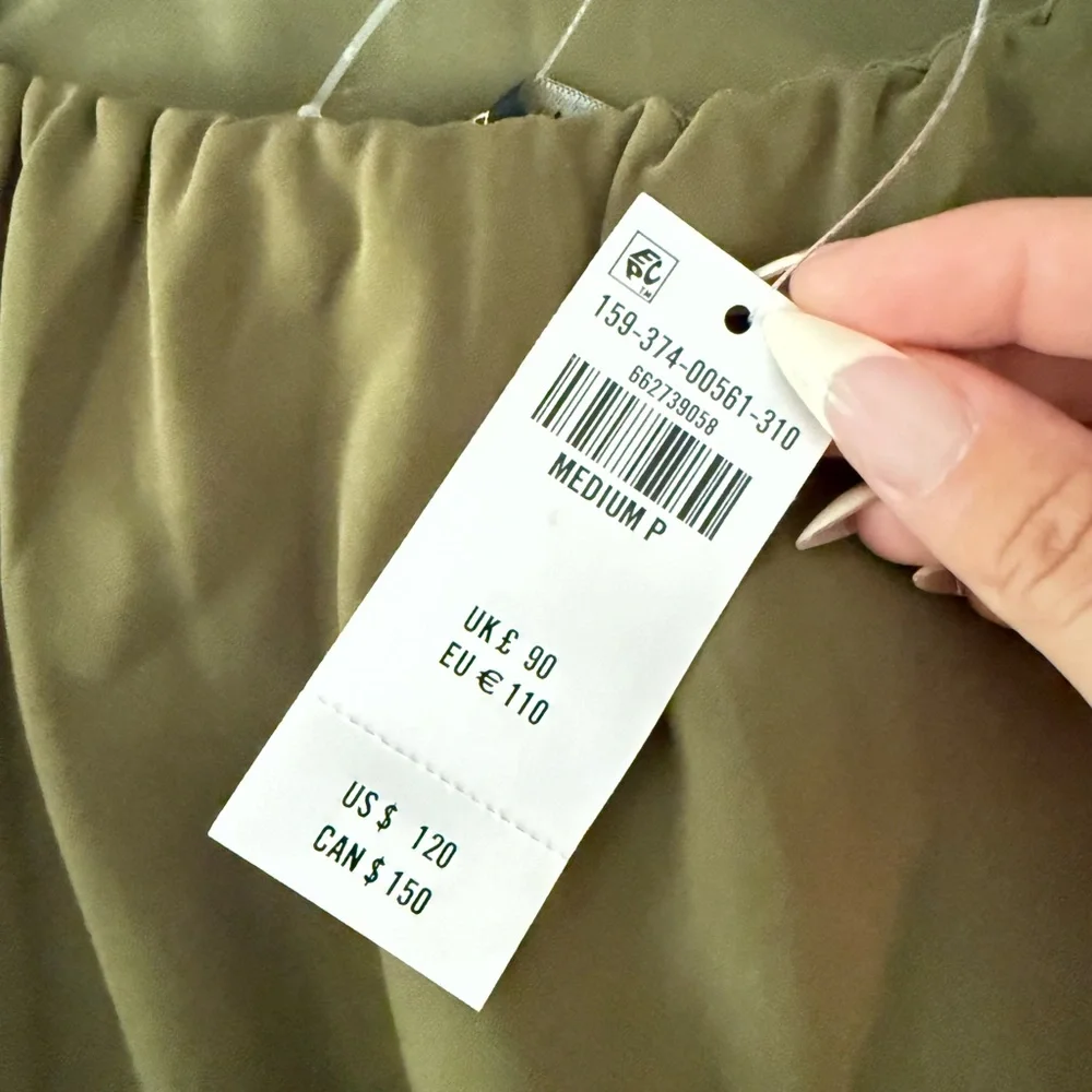 Abercrombie & Fitch Olive Two-Tone Slip Maxi Dress