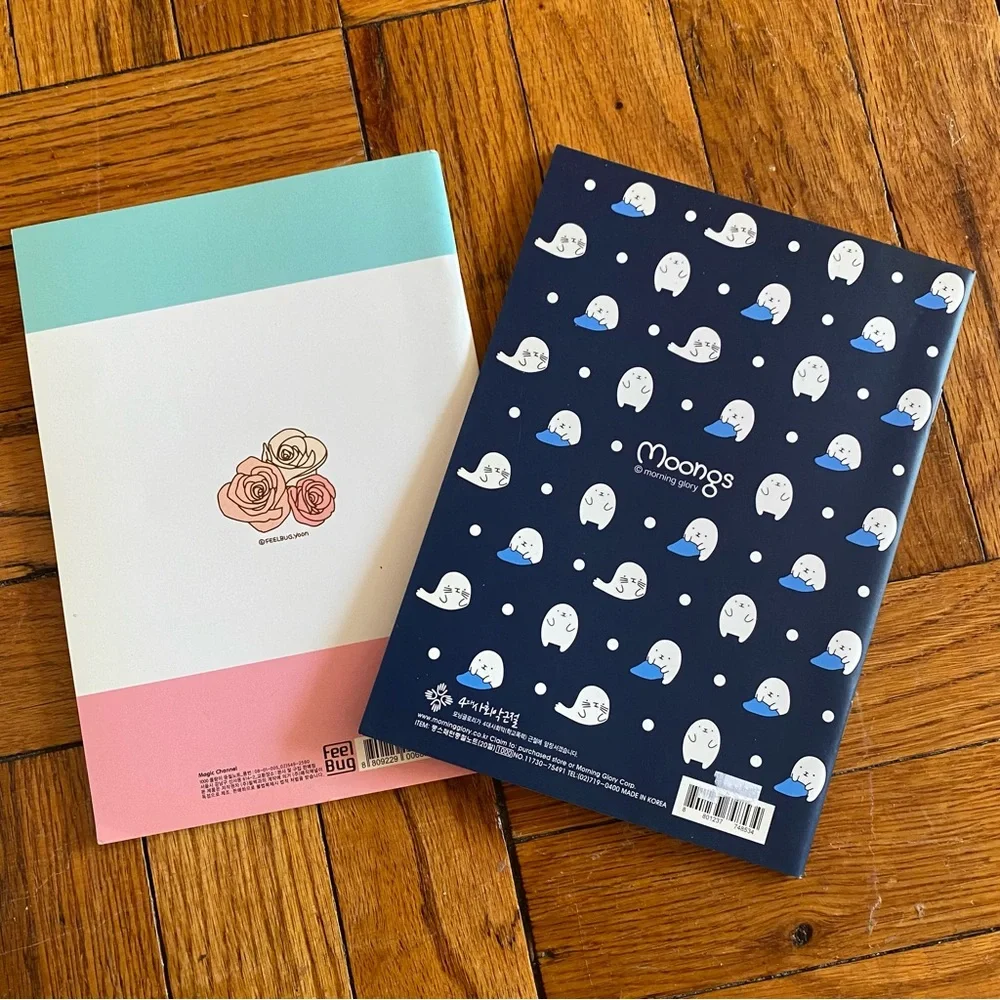 Two Thin Seal Print Notebooks
