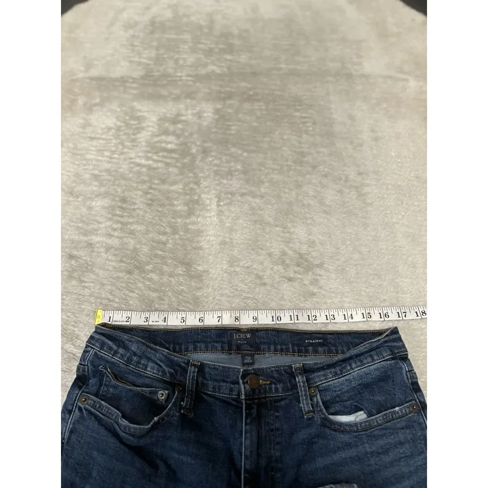 J Crew Flex Mens Blue Denim Straight‎ Jeans Size 33x30 Pants Stretch