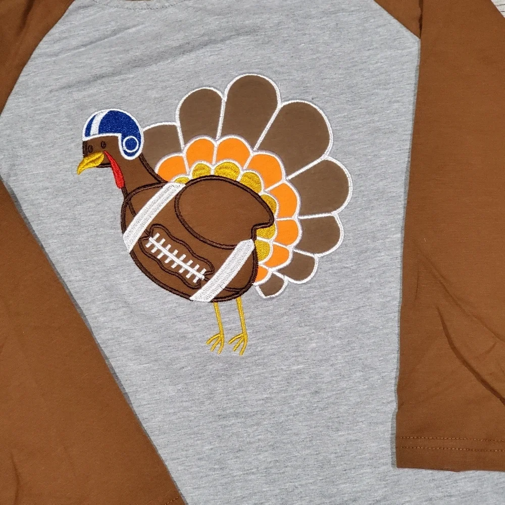 Thanksgiving Turkey Applique Raglan