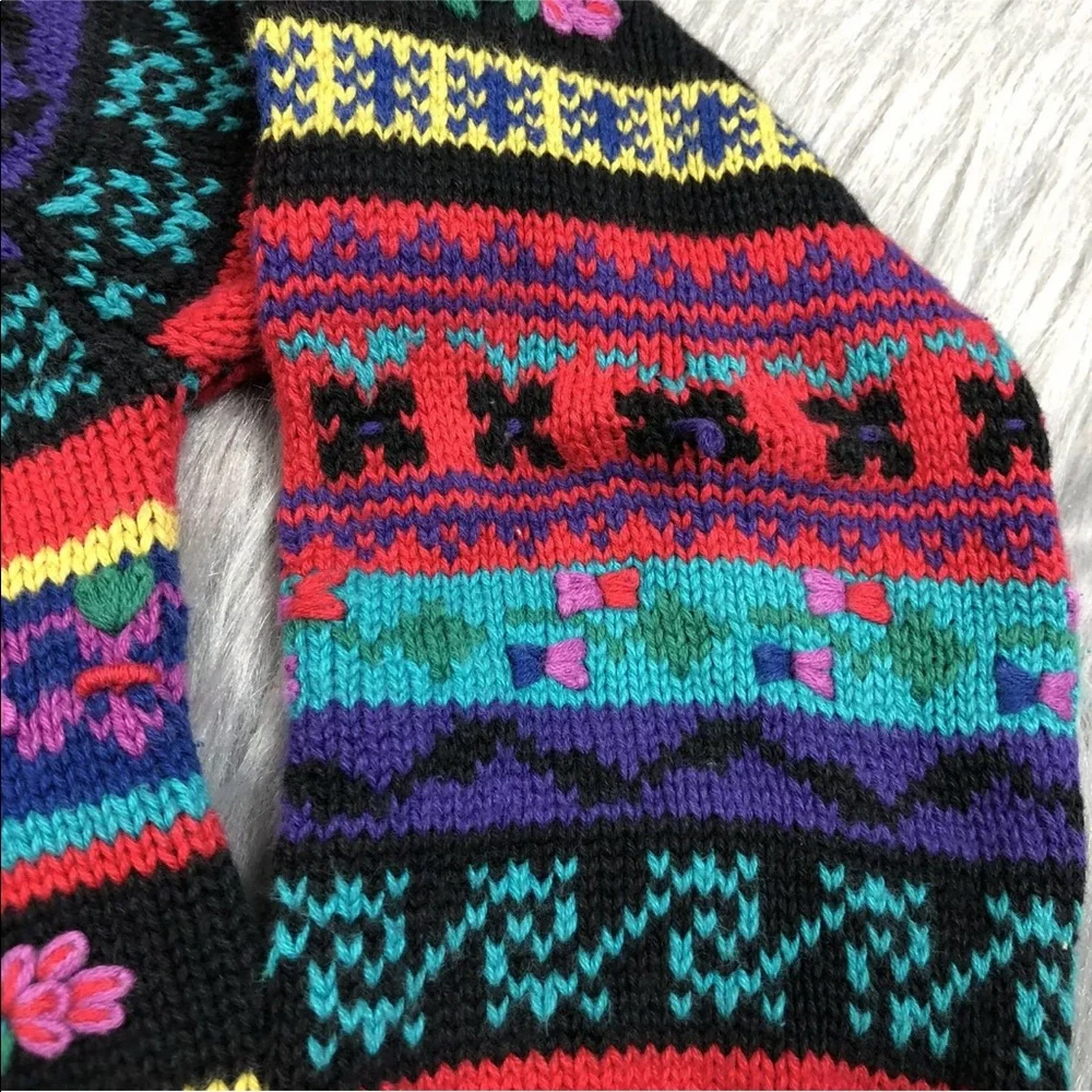 Vintage 90s Gap Girls Floral Textured Sweater