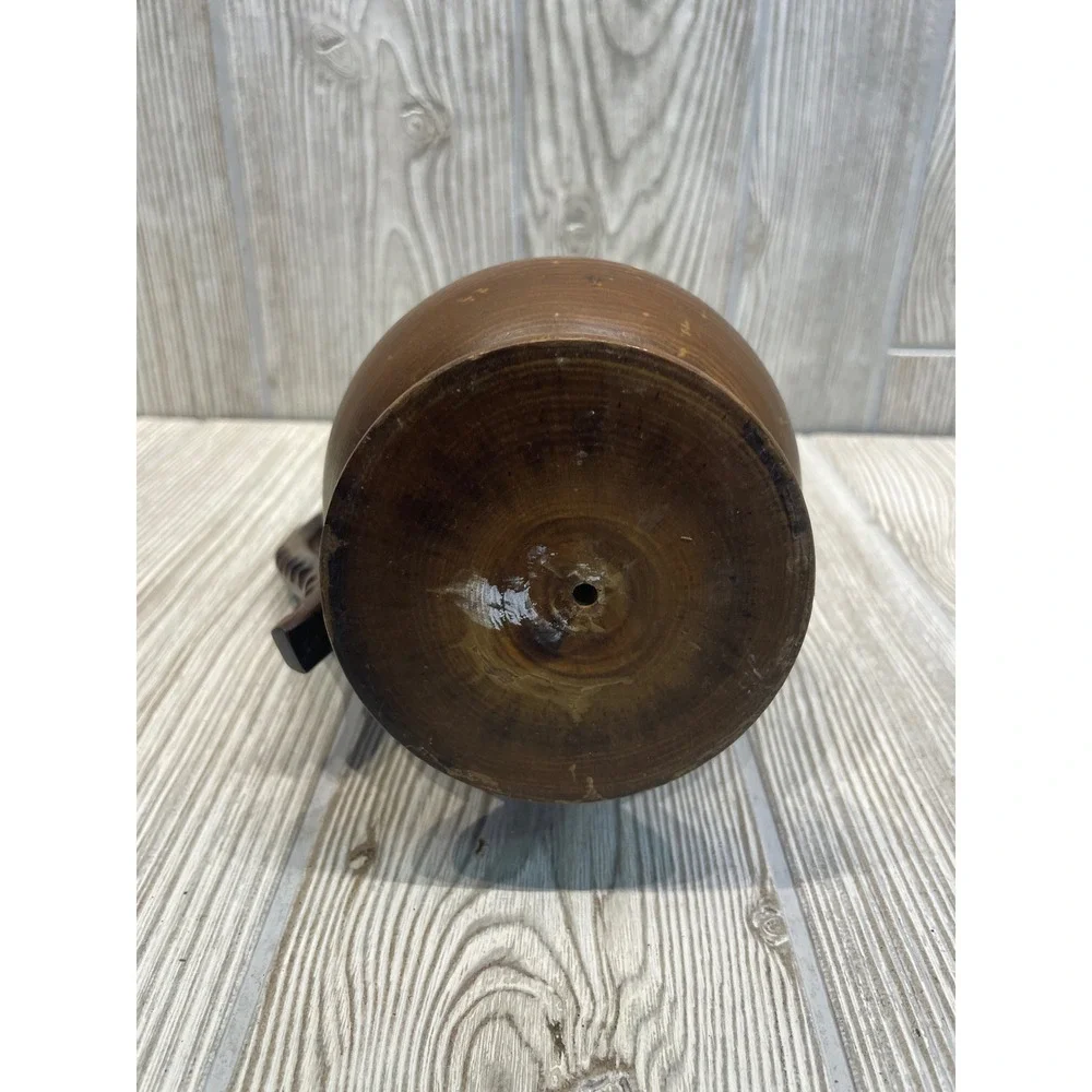 Dobin Brienz Hand Carved Wooden Pitcher Vintage Swiss Folk Art Wood Vase 10in