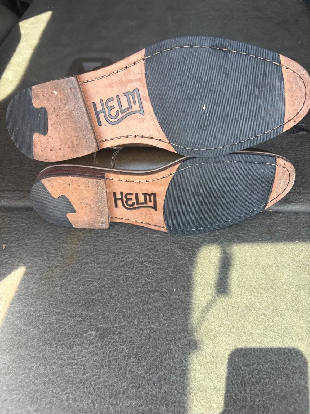 Helm The Hollis Men's Olive Leather Lace-Up Boots