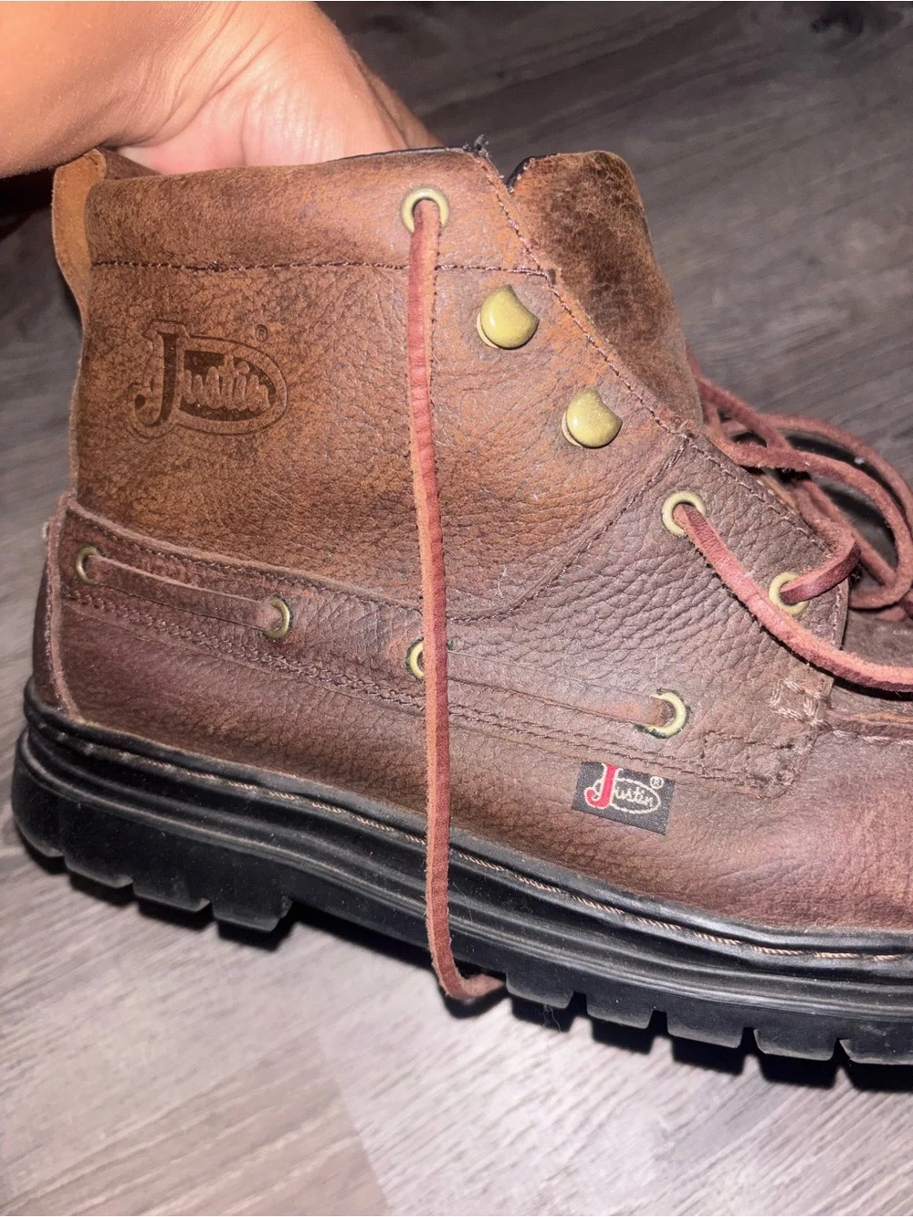 Justin Boots Brown Leather Chukka Lace-Up Boots
