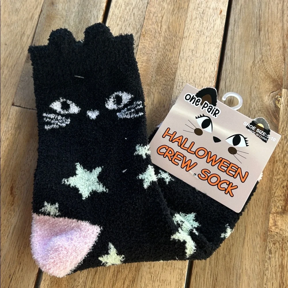 Cozy Black Cat Socks | Shoe Size 5-10 | NWT
