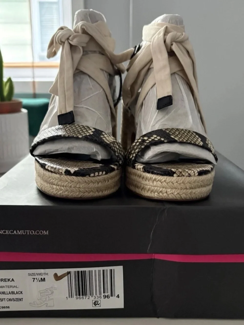 Vince Camuto Roreka Wraparound Tie Espadrille Sandal Size 7.5
