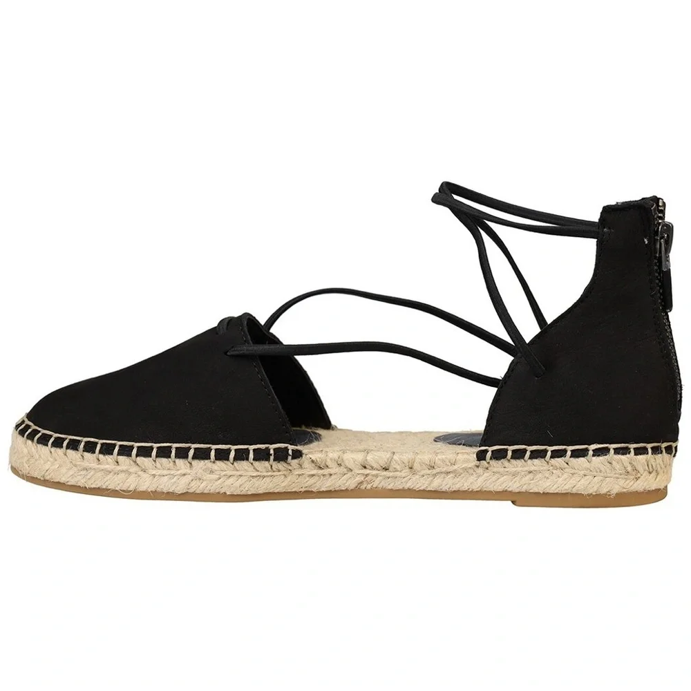 New Eileen Fisher Lace Leather Espadrille Size 6