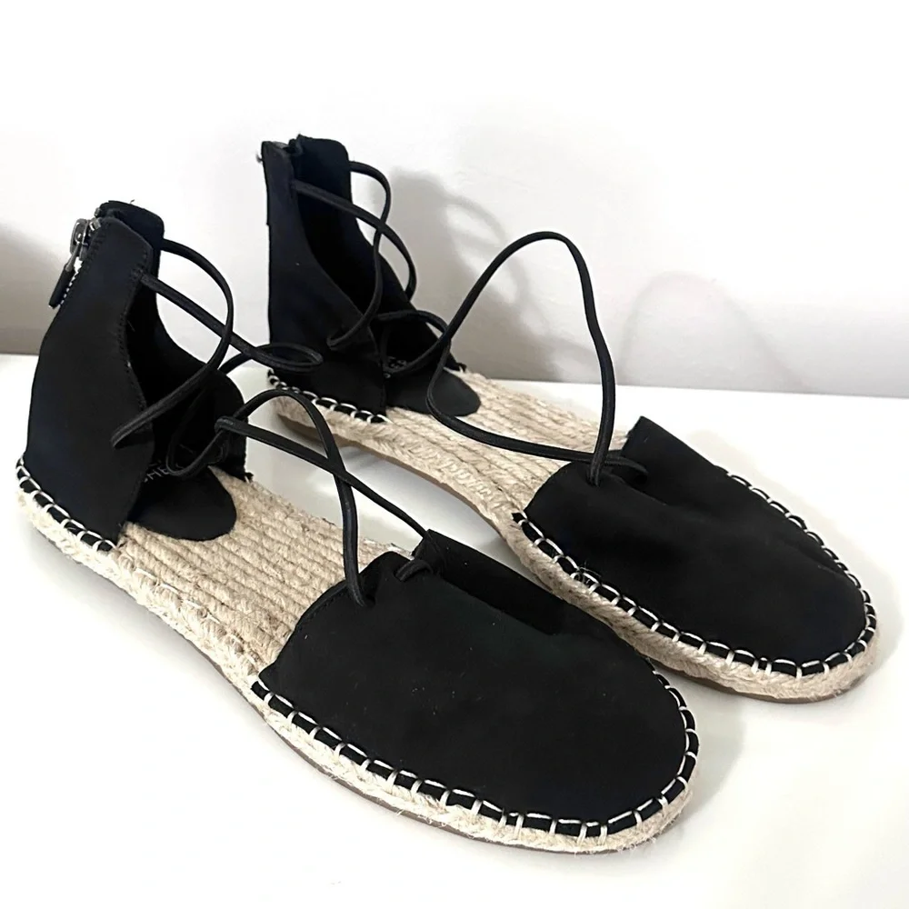 New Eileen Fisher Lace Leather Espadrille Size 6
