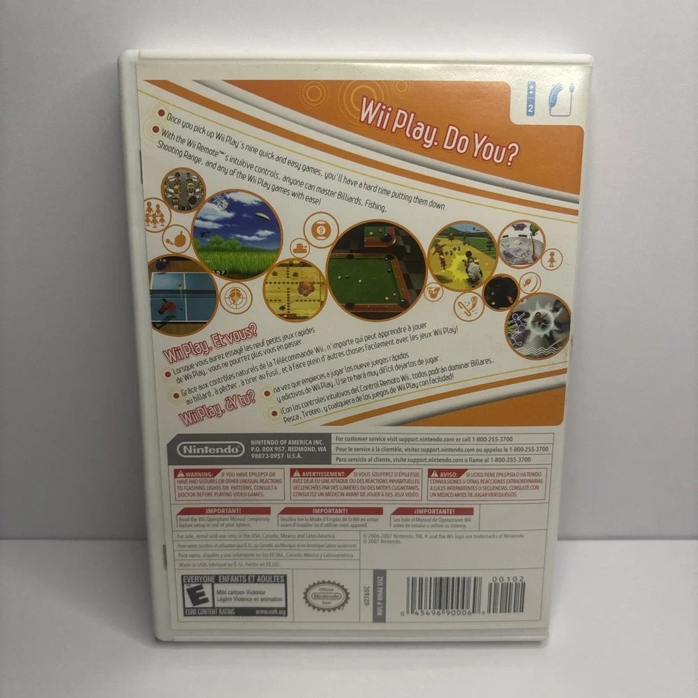 Nintendo Wii Play Nintendo Wii Multiplayer Party Sports Billiards Tennis Manual