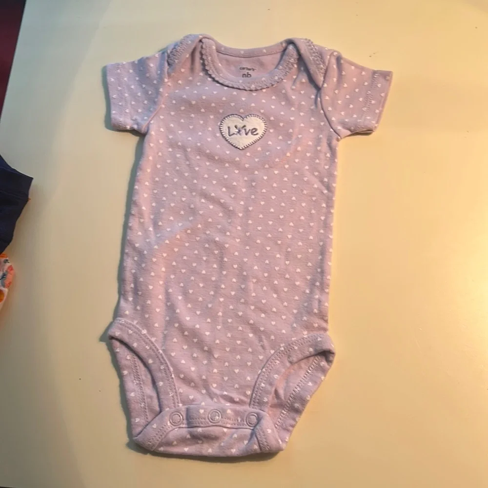 Carters purple and white love onesie