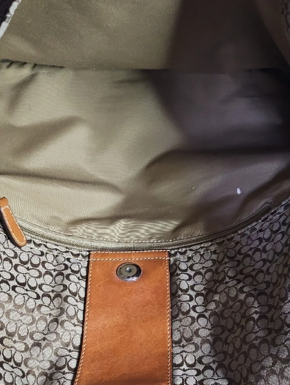 Coach Signature Canvas Messenger Bag in Brown/Tan