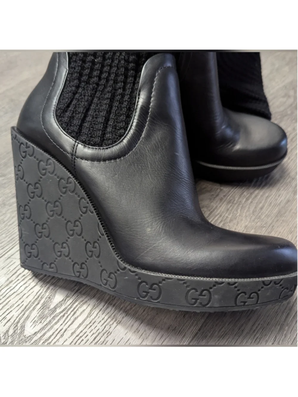 Gucci leather wool